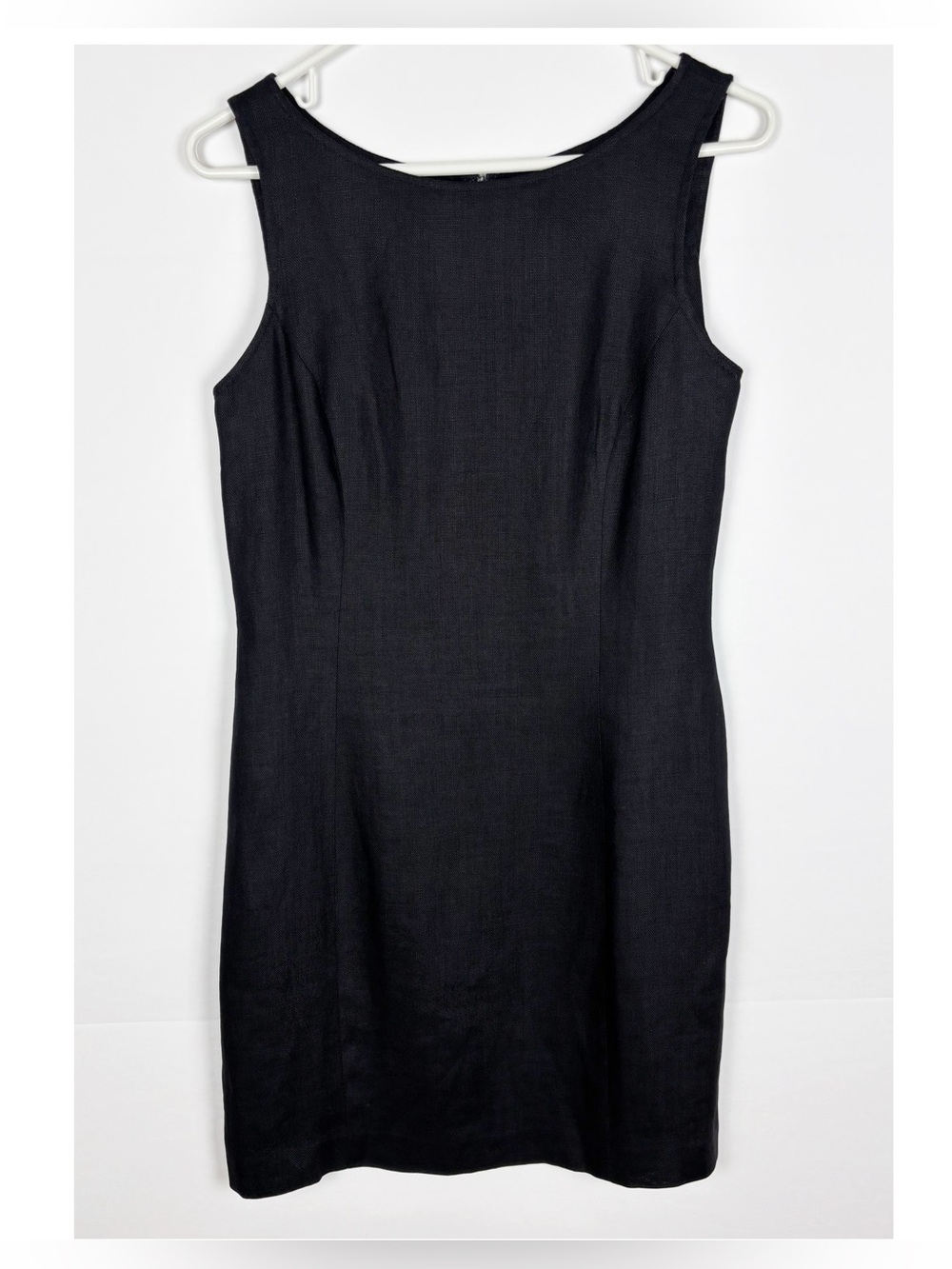 Finity Studio Dress Size 8 Black Linen Sleeveless Vintage Classic
